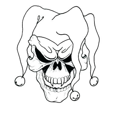380x380 Creepy Coloring Pages Scary Clown Coloring Page Clown Colouring