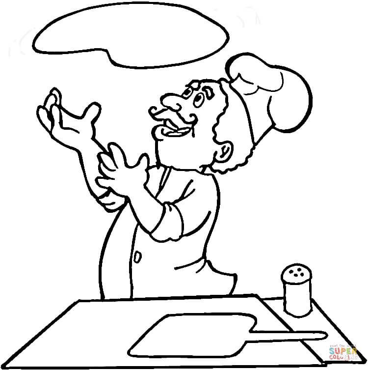 750x755 Italian Is Cooking Pizza Coloring Page Free Printable Coloring