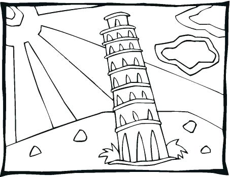453x350 Italian Flag Coloring Page Coloring Book Pages Of S Falling Tower