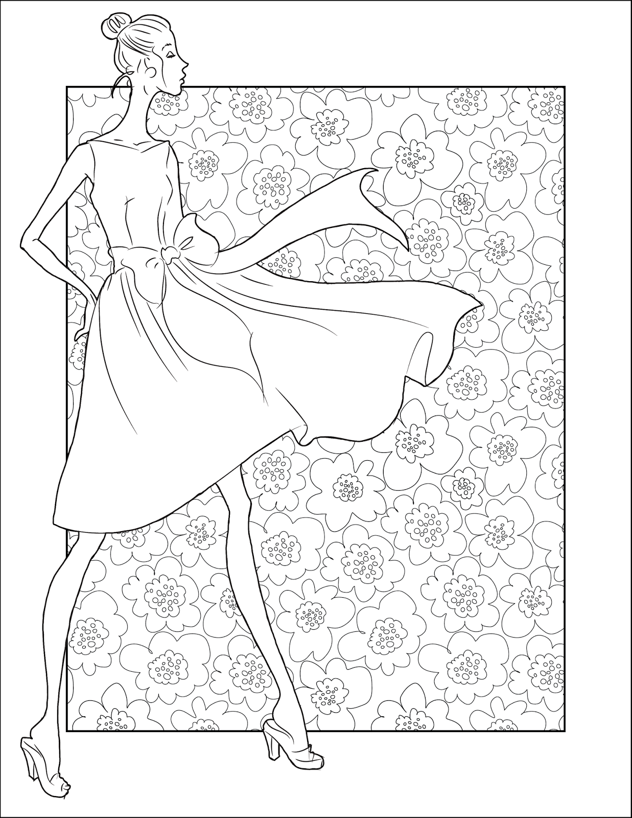 1237x1600 The Spinsterhood Diaries Thursday Coloring Page Fashion Girl