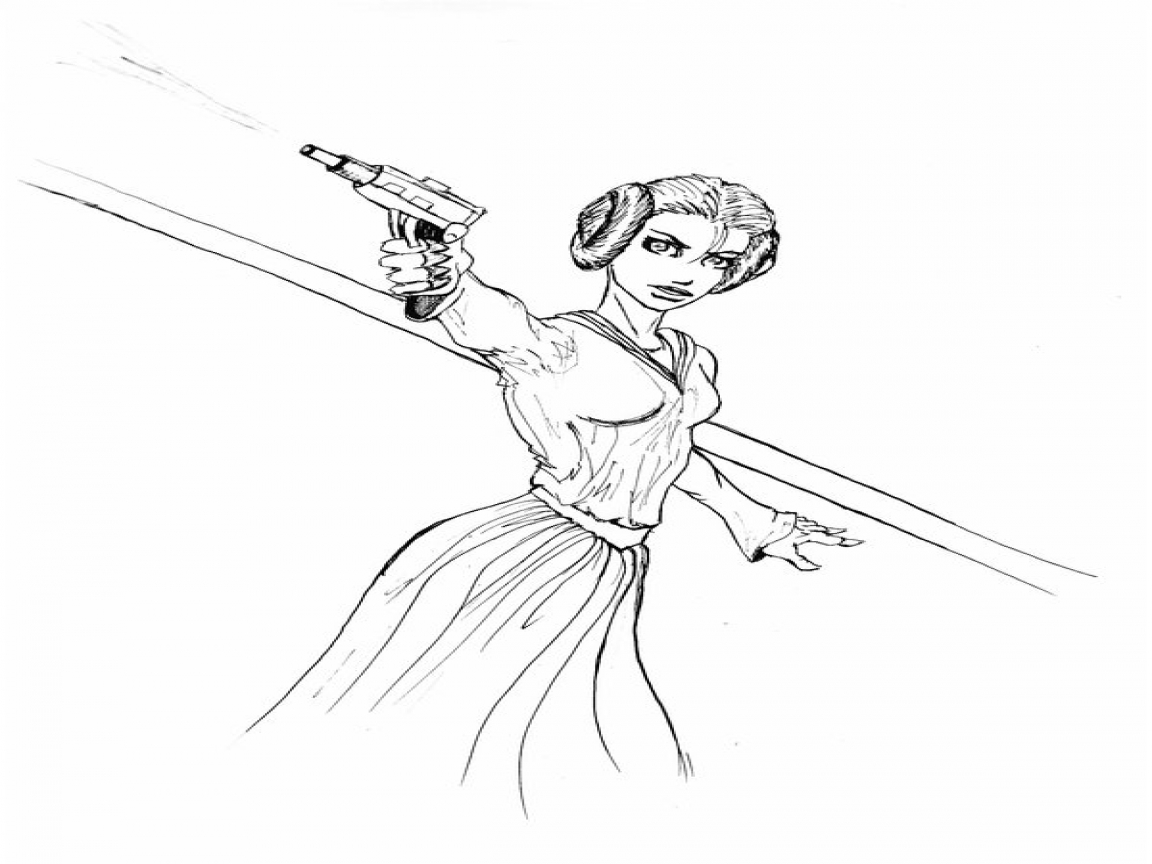 1152x864 Star Wars Coloring Leia Princess Page Pages