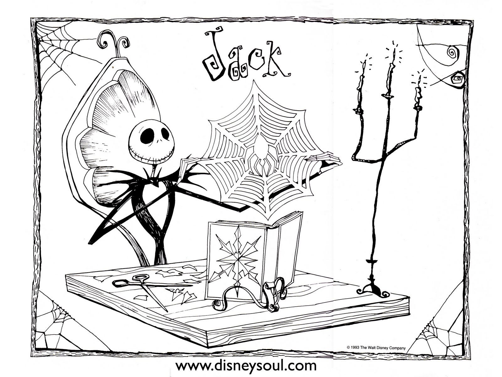 1600x1200 Nightmare Before Christmas Coloring Pages Jack Skellington Free
