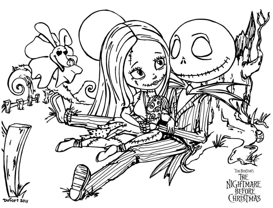 900x687 Sally + Jack Romantic Evening By Jadedragonne Printable Art
