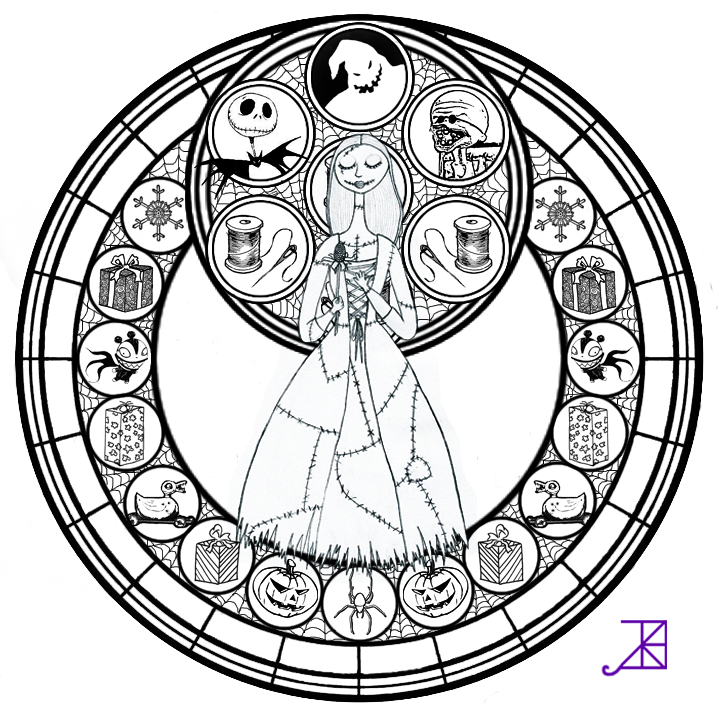 720x720 Sally Night Before Christmas Coloring Pages Sally Stained Glass