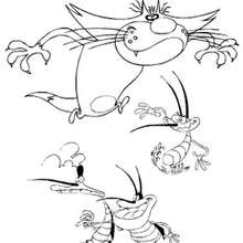 220x220 Oggy, Dee Dee And Jack Coloring Pages