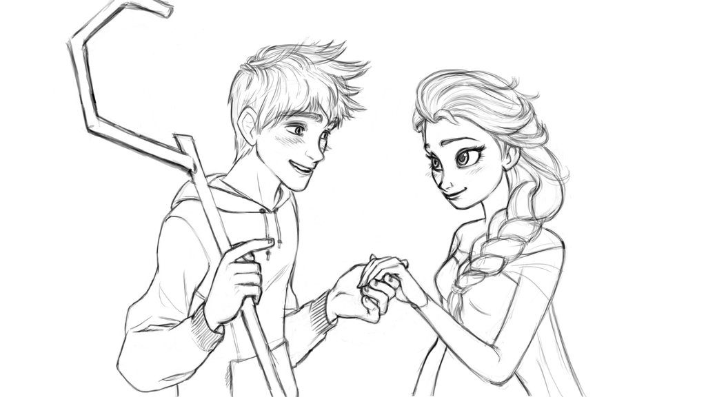 1024x576 Coloring Pages Of Elsa And Jack Frost