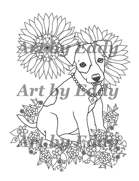 570x738 Art Of Jack Russell Terrier Single Coloring Page