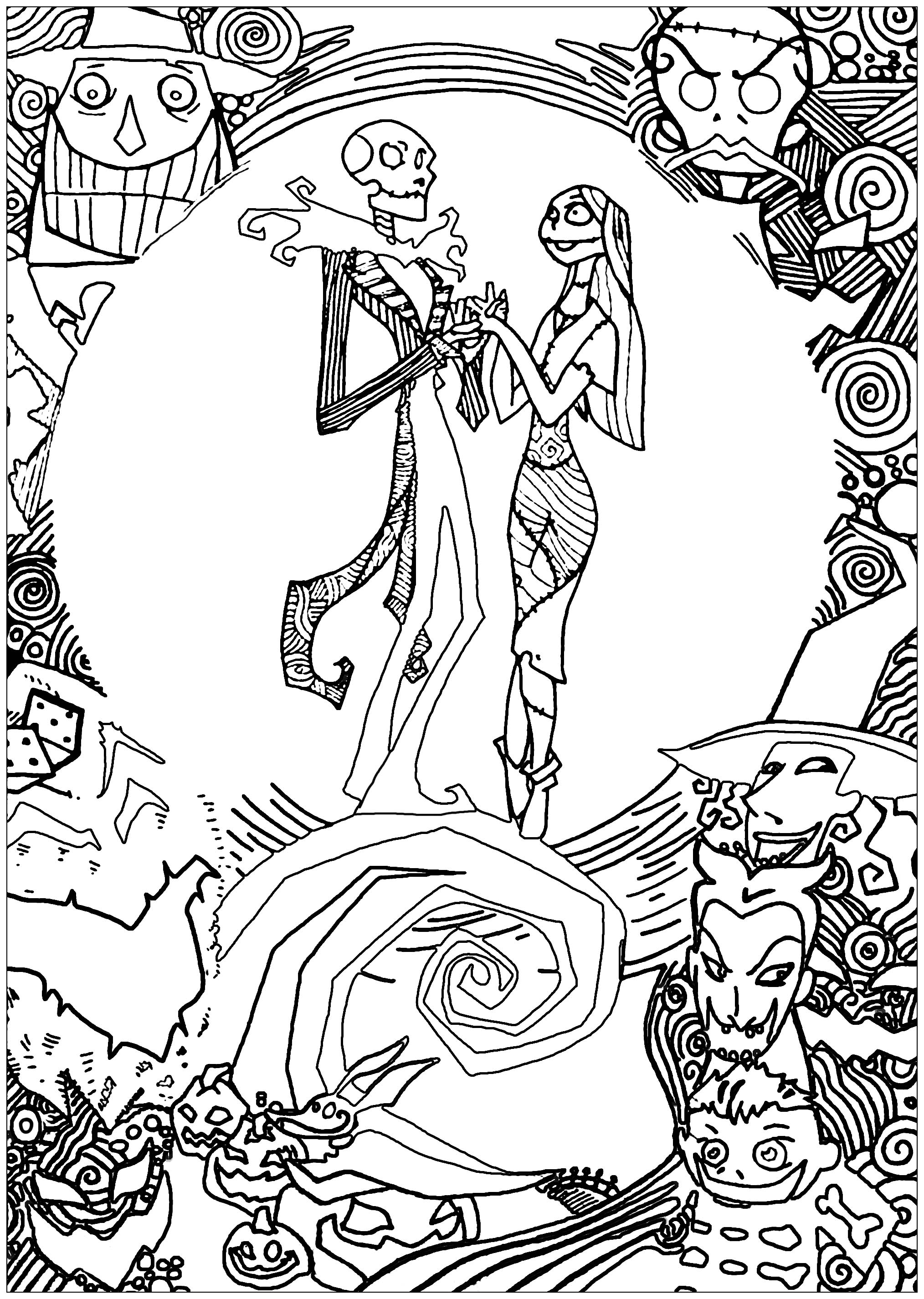2028x2852 Nightmare Before Christmas Coloring Pages Jack Skellington