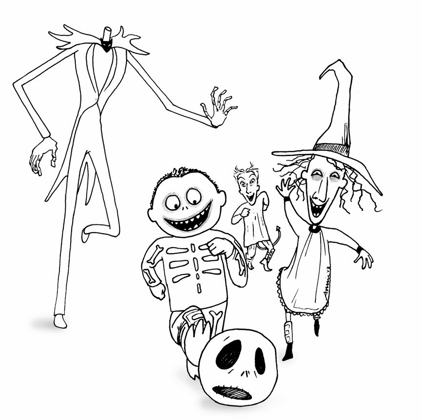 864x863 Jack Skeleton Coloring Pages Free Printable Nightmare Before