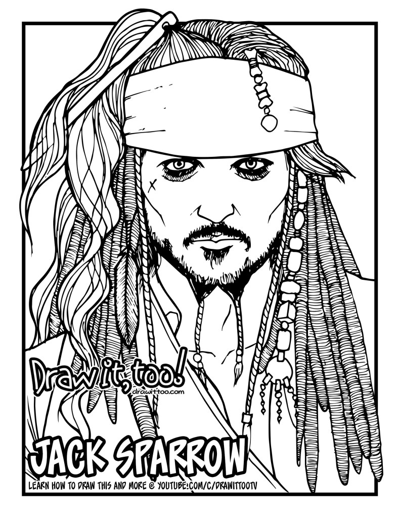 791x1024 Jack Sparrow Coloring Page Jpg Resize 791 2c1024 With Pirates