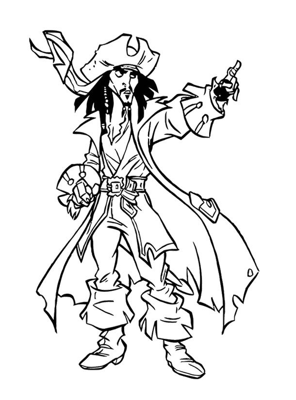 610x825 Jack Sparrow Giving Directions Coloring Page For Kids Kids