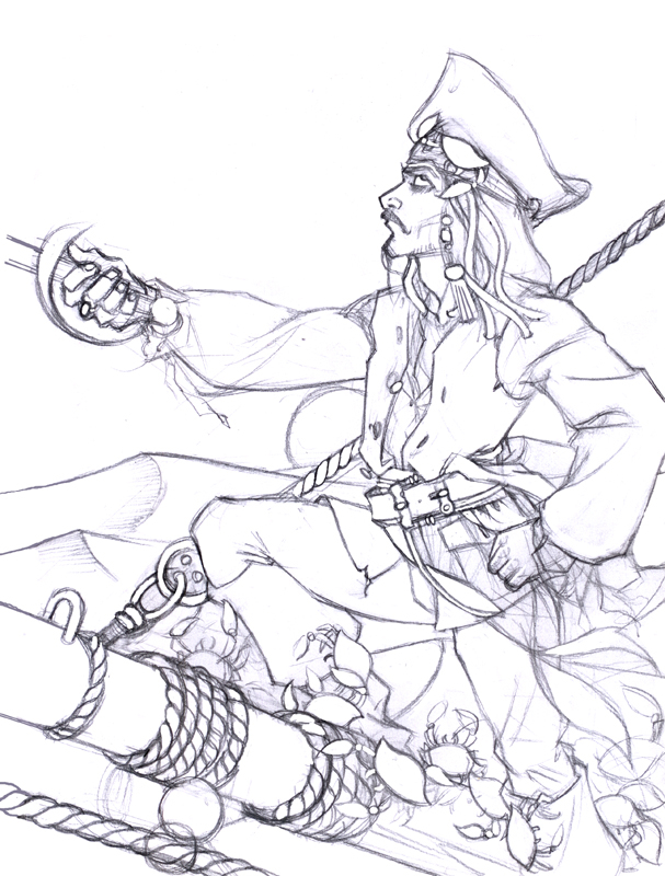 607x800 Coloring Page Famous People Jack Sparrow 1