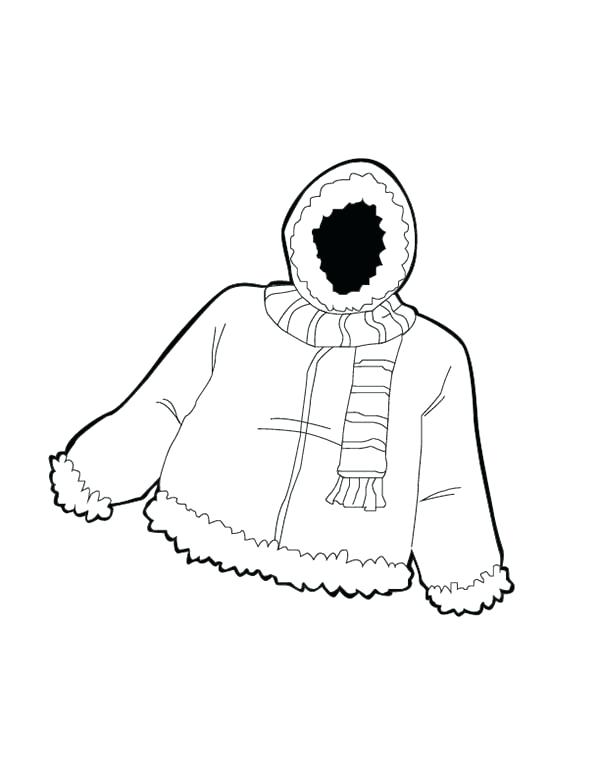 600x776 Winter Clothes Coloring Pages Warm Jacket In Winter Clothing