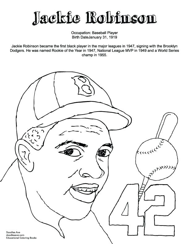 612x792 Magnificent Jackie Robinson Coloring Page Printable For Tiny Free