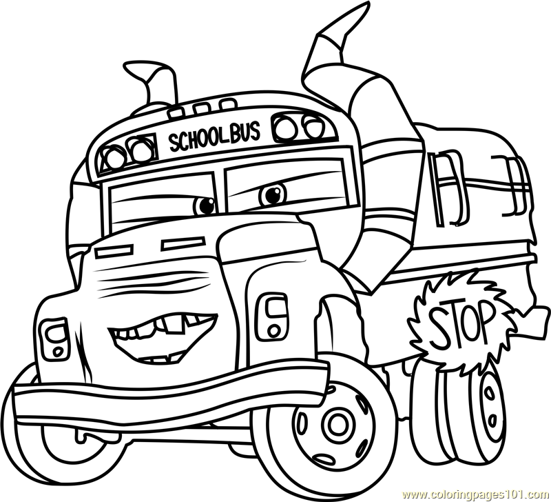 800x728 Miss Fritter From Cars 3 Coloring Page