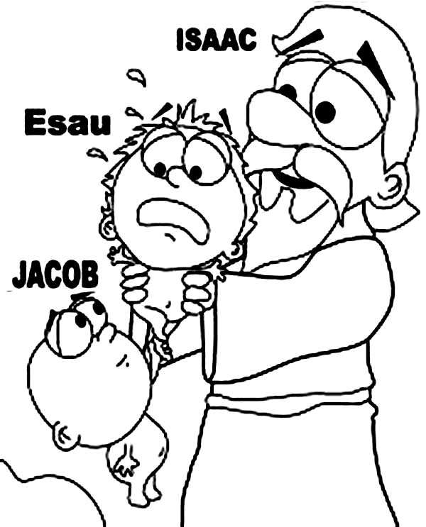 600x743 Picture Of Isaac And Jacob And Esau Coloring Page