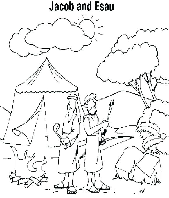 582x682 Esau And Jacob Coloring Pages Bible Book As Stunning