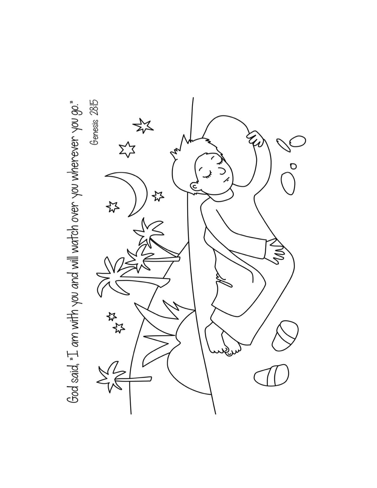 1275x1650 Jacob's Dream Free Bible Coloring Page From Cullen's Abc'S. Free