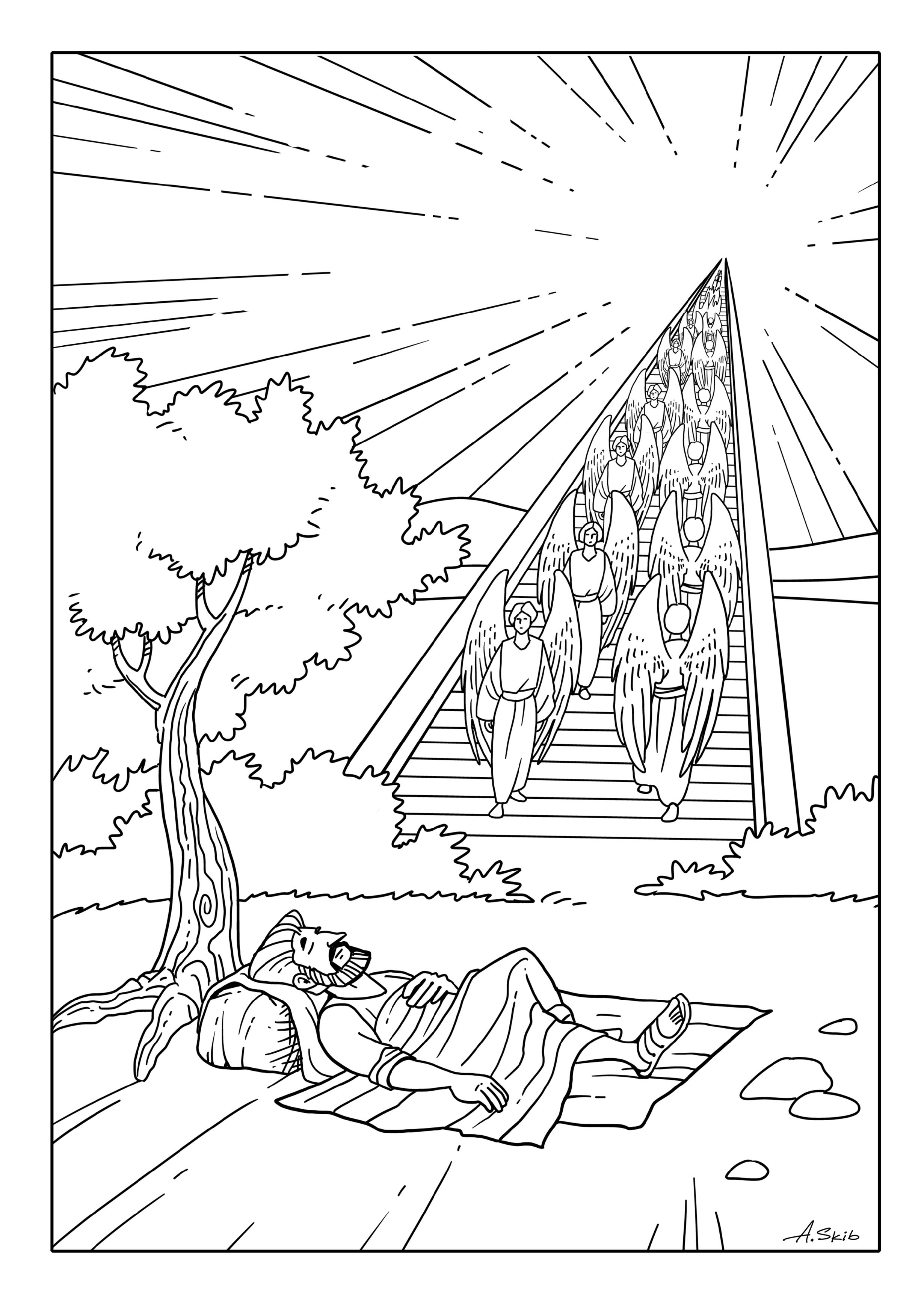 2460x3479 Skill Jacob S Ladder Coloring Pages Dream Bible Stories