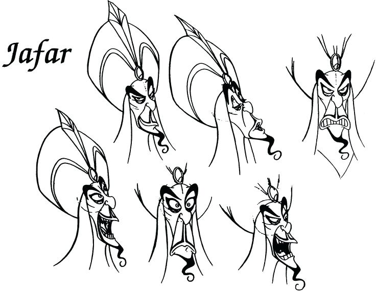736x572 Coloring Pages Disney Frozen Page Jafar Aladdin Printable Ghost Me