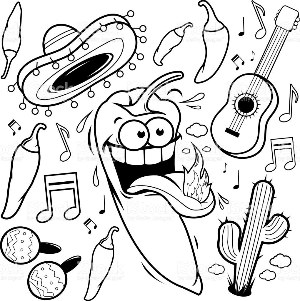 1020x1024 Jalapeno Pepper Coloring Page