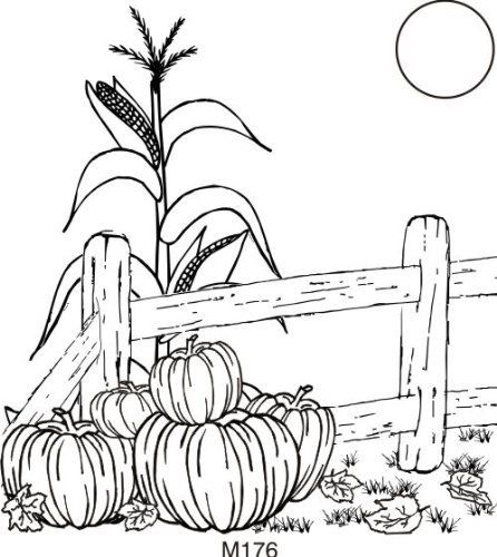 446x500 Fall Fence Rubber Stamp By Drs Designs To Color