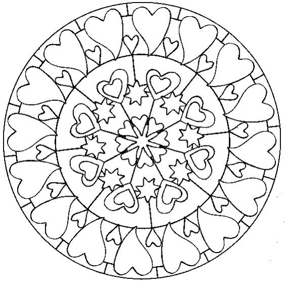 567x566 Coloriage Mandala Coeur Colorier