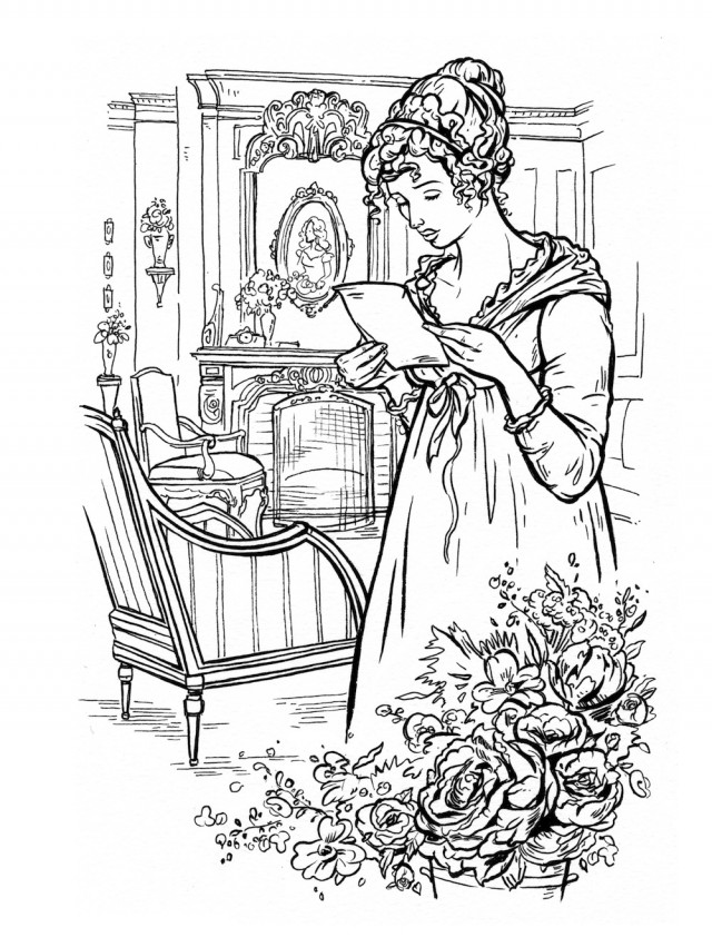 640x851 This Jane Austen Adult Coloring Book Lets You Doodle Mr. Darcy