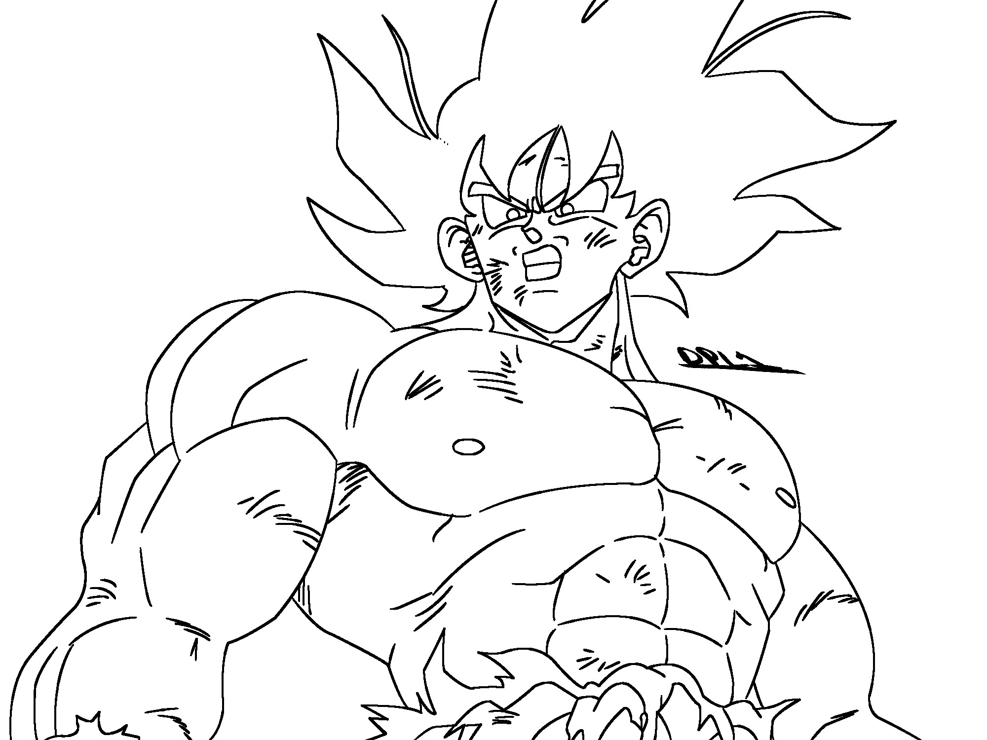 2000x1500 Coloring Pages Goku 3 Jane Baker Unusual Page