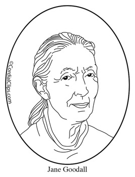 268x350 Jane Goodall Clip Art, Coloring Page Or Mini Poster By Cordial Clips