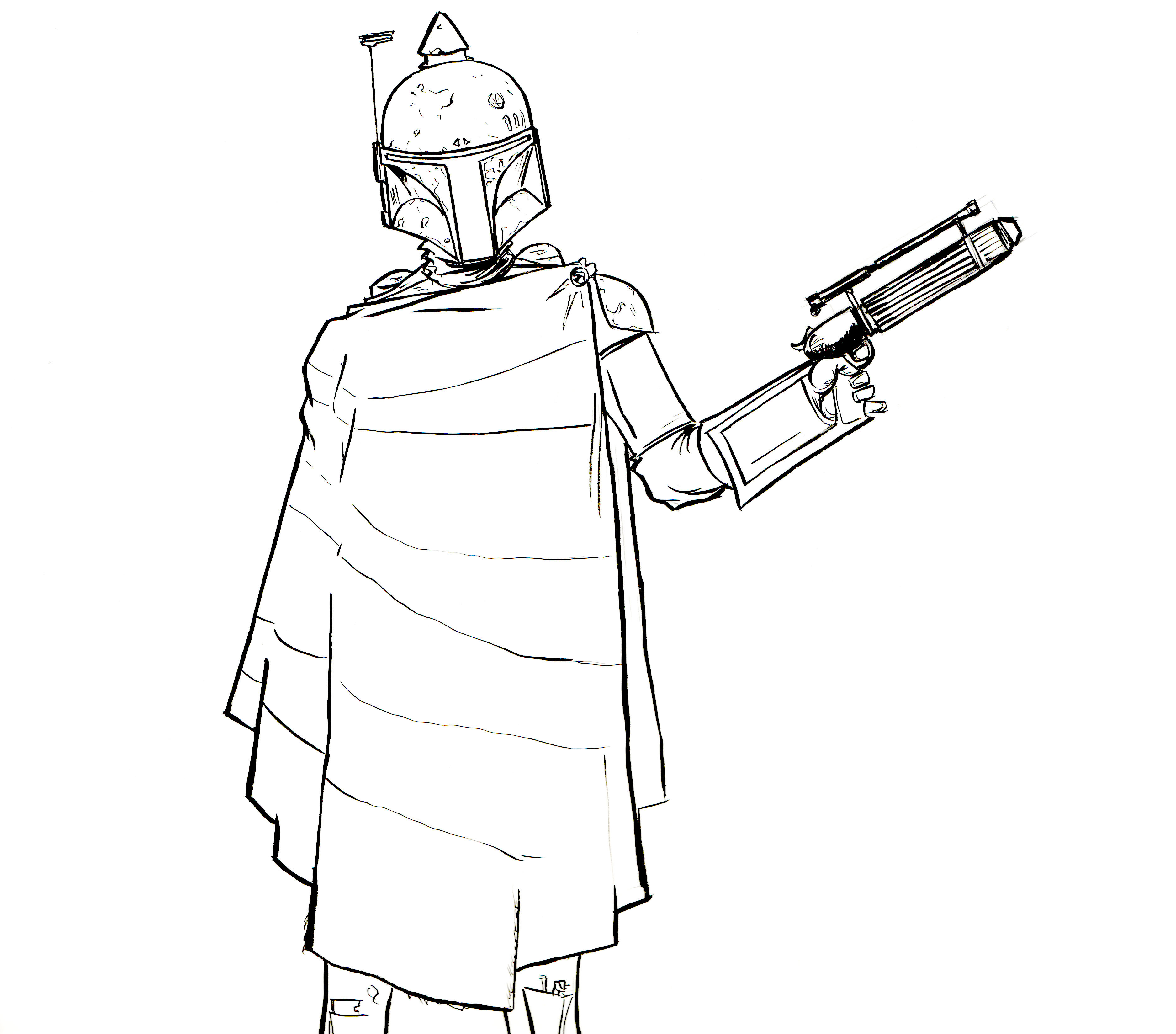3750x3296 Boba Fett Helmet Coloring Page