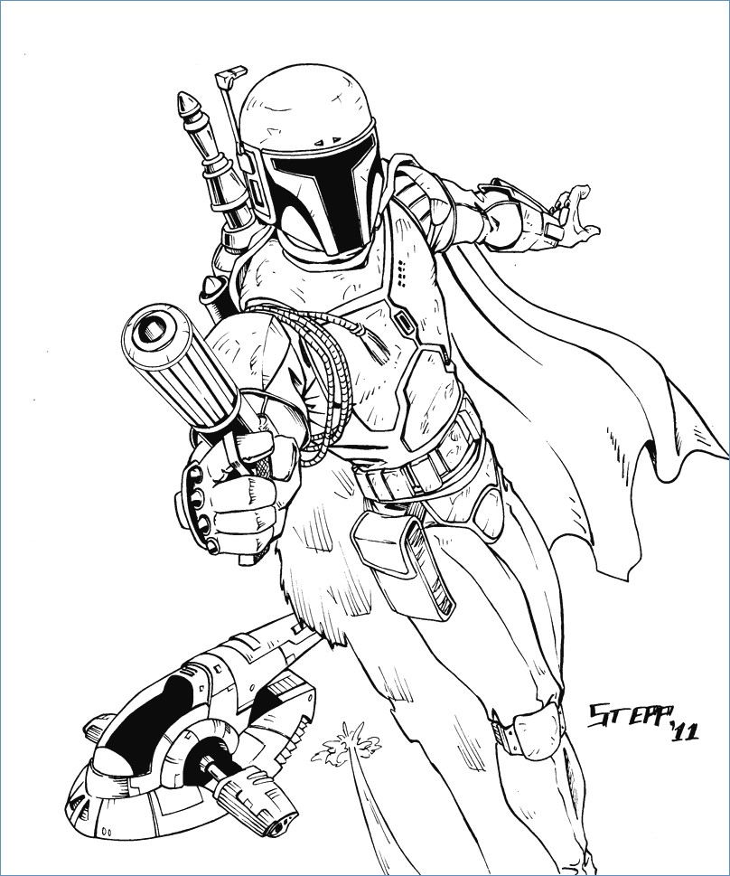 808x969 Star Wars Coloring Pages Of Boba Fett