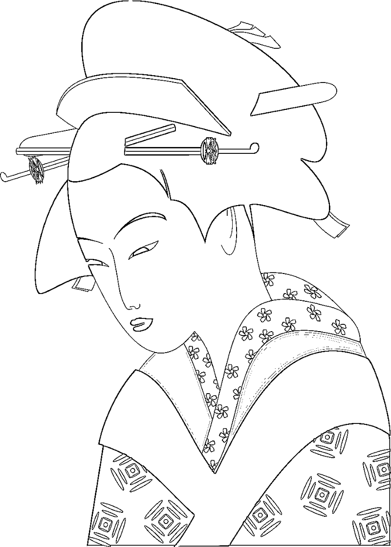 800x1120 Japanese Woman Coloring Page.png Ancient