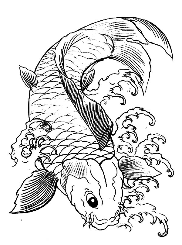 600x806 Japanese Koi Fish Coloring Pages