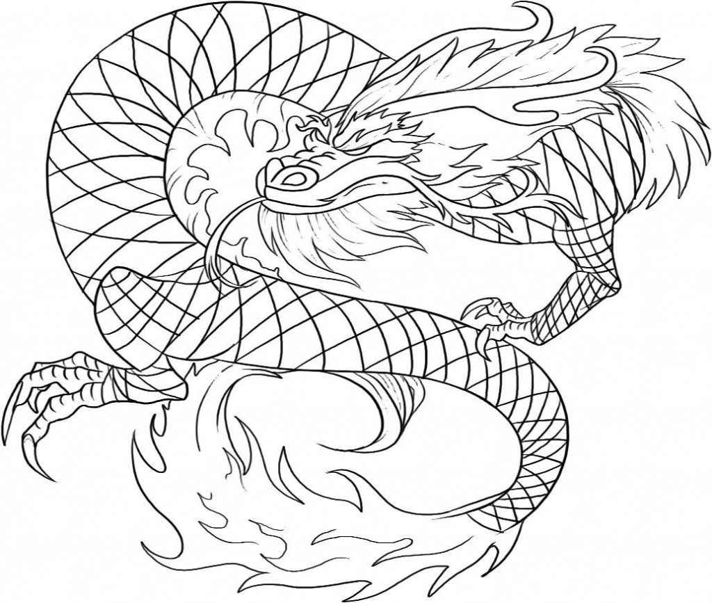 1024x867 New Chinese Dragon Coloring Pages To And Print For Free Free