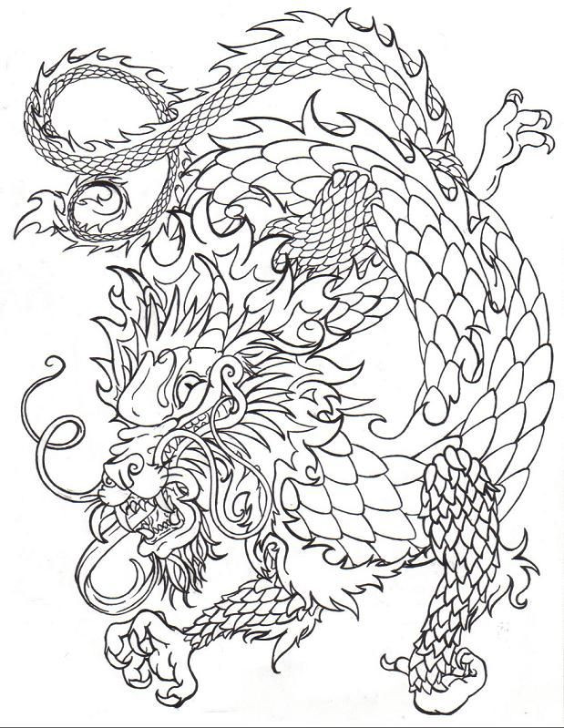 619x799 Chinese Dragon Coloring Pages Best Of Japanese Dragon Outline