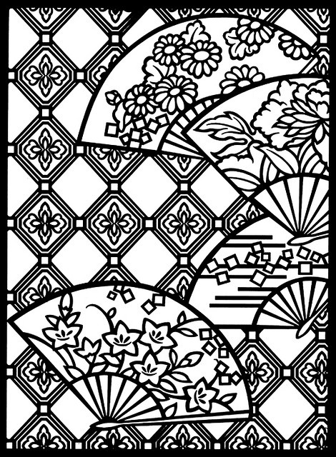 Japanese Fan Coloring Page
