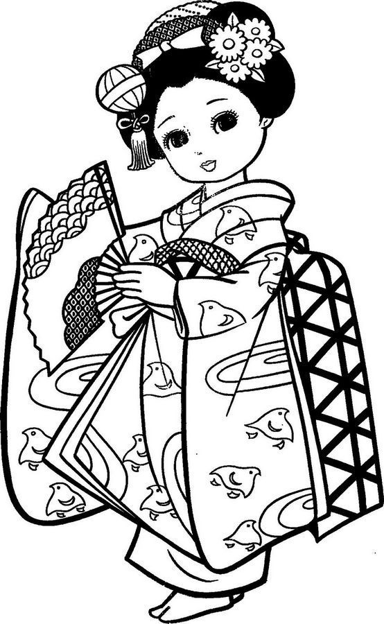 554x900 Kimono Clipart Coloring Page Many Interesting Cliparts