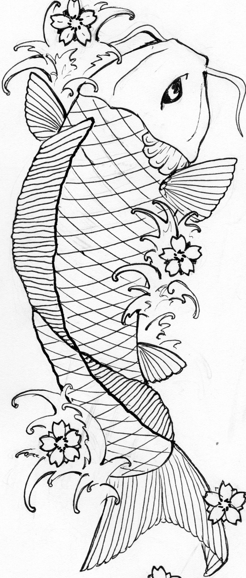 Japanese Fish Coloring Pages