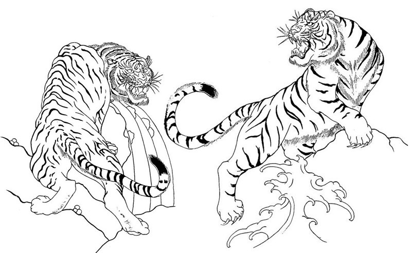 795x492 Adult Coloring Page Japan Japan Tigers 9