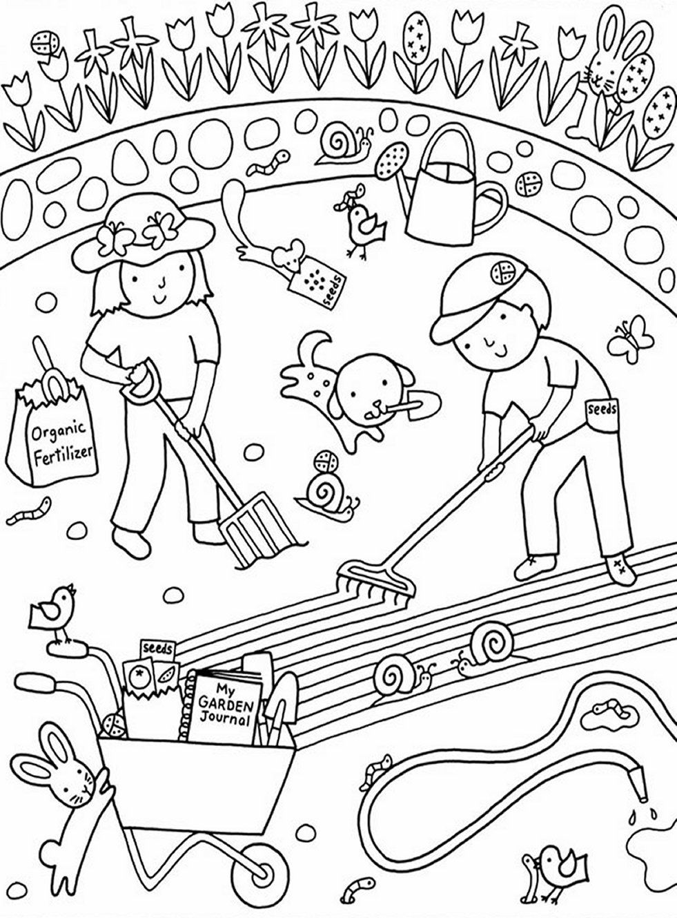 981x1329 The Best Kids Gardening Coloring Pages Colouring To Print Pic