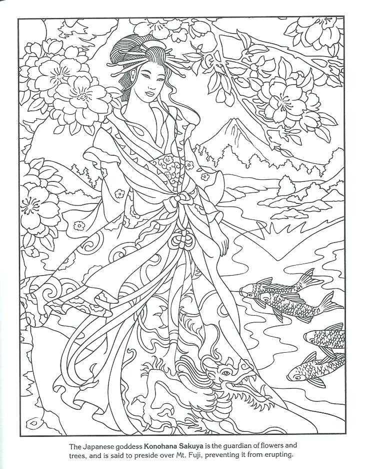 736x936 Japanese Coloring Pages