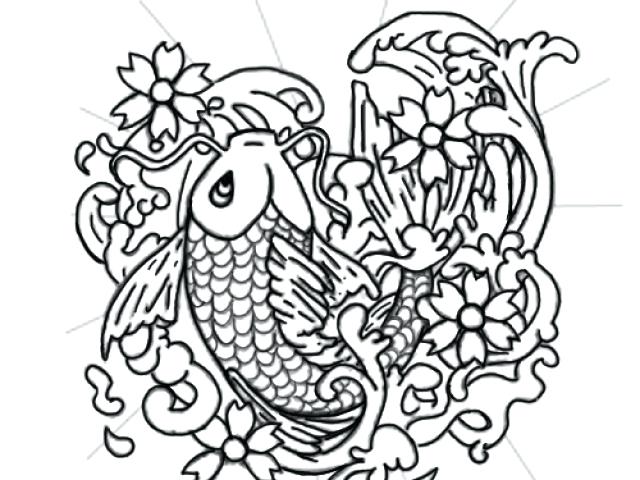 640x480 Carp Coloring Pages Japanese Koi Fish Coloring Pages Carp Coloring