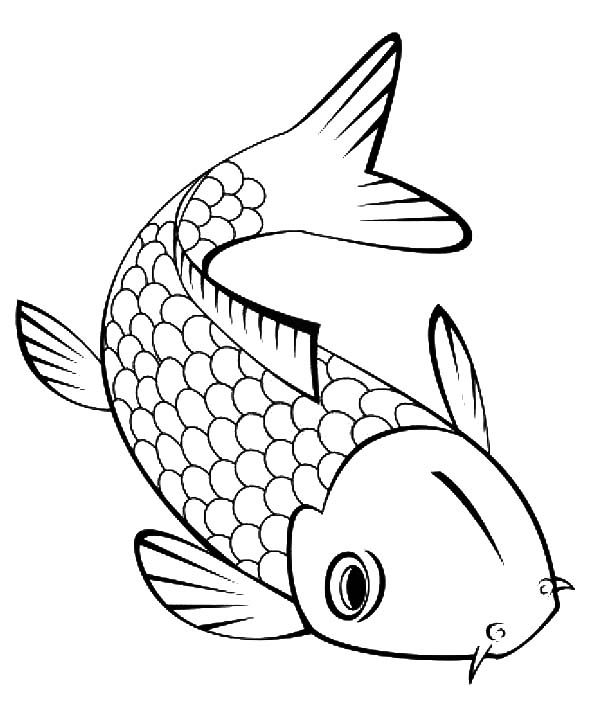 600x707 Cute Little Koi Fish Coloring Pages