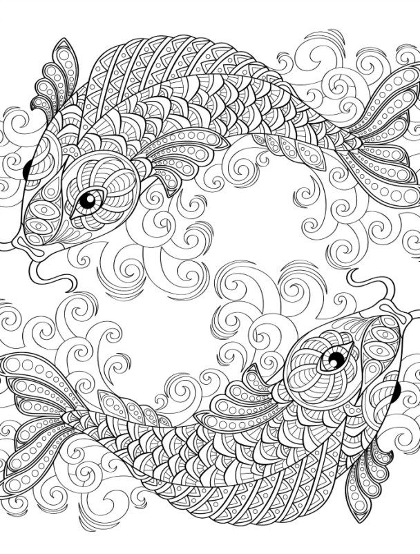 Japanese Koi Fish Coloring Pages