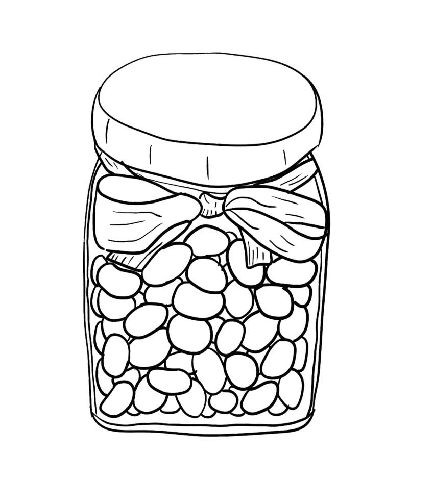 850x943 Jelly Beans In Jar Coloring Page For Kids Kids Coloring Pages