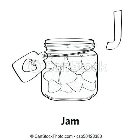 450x470 Mason Jar Coloring Page Vector Alphabet Letter J Coloring Page Jam