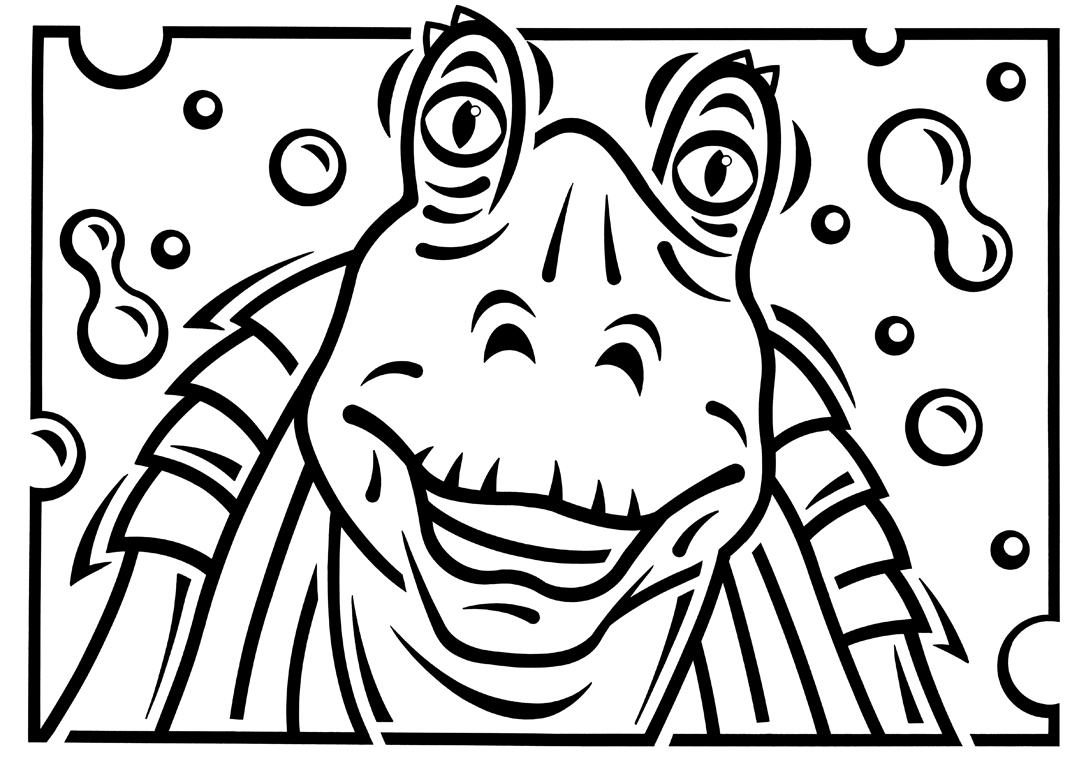 1086x768 Jar Jar Binks Coloring Pages