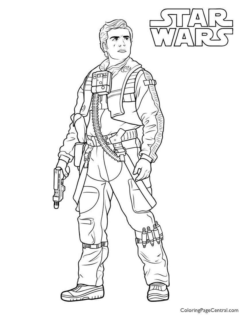 850x1100 Star Wars Poe Dameron Coloring Page Coloring Page Central