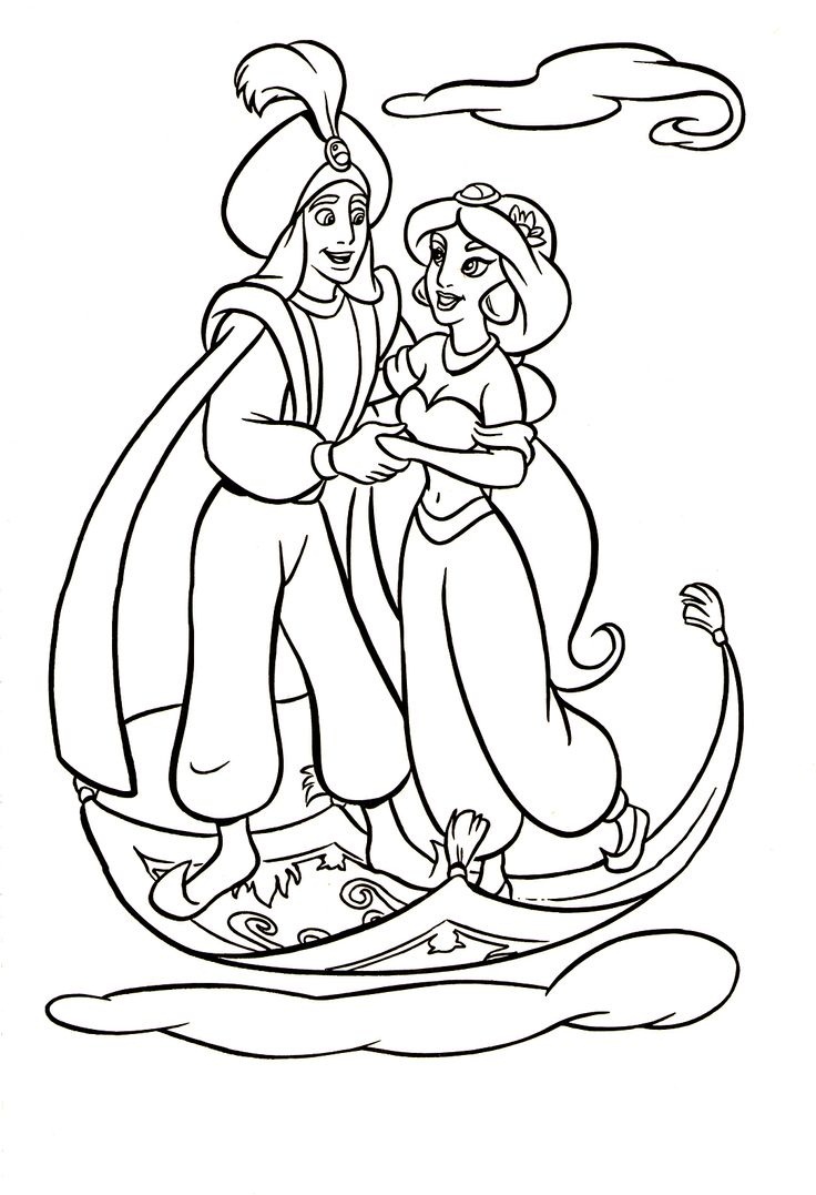 736x1077 Chic Inspiration Aladdin Coloring Pages For Kids Download 82